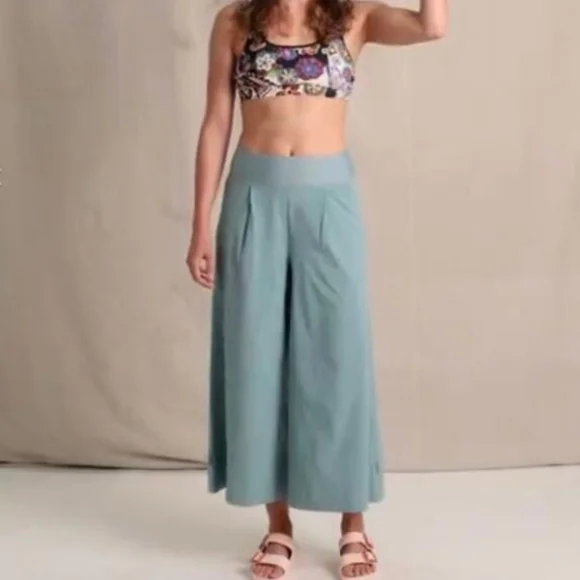 Title Nine Round Trip Wide Leg Adjustable Cropped Pants Yoga Athleisure - Picture 6 of 13